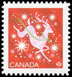 Reindeer - Quarterly Pack Die Cut Canada Postage Stamp | Shiny and Bright - Christmas 2019