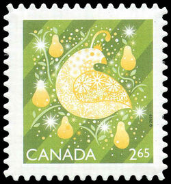 Partridge in a Pear Tree - Quarterly Pack Die Cut Canada Postage Stamp | Shiny and Bright - Christmas 2019