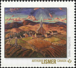 Arthur Lismer - Quebec Village (1926) - WA Canada Postage Stamp | Group of Seven