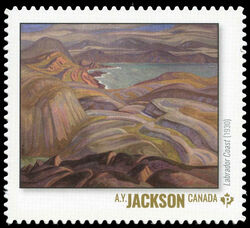 A.Y. Jackson - Labrador Coast (1930) - Quarterly Pack Die Cut Canada Postage Stamp | Group of Seven