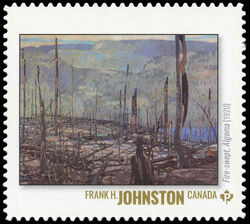 Frank H. Johnston - Fire-swept, Algoma (1920) - Quarterly Pack Die Cut Canada Postage Stamp | Group of Seven