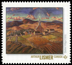 Arthur Lismer - Quebec Village (1926) - Quarterly Pack Die Cut Canada Postage Stamp | Group of Seven