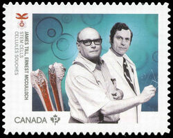 Dr. James Till and Dr. Ernest McCulloch - Stem Cells - Quarterly Pack Die Cut Canada Postage Stamp | Medical Groundbreakers