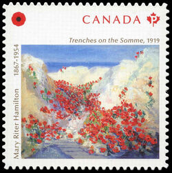 Mary Riter Hamilton - Trenches on the Somme - Quarterly Pack Die Cut Canada Postage Stamp
