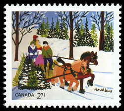 Winter Sleigh Ride - Maud Lewis - WA Canada Postage Stamp | Christmas 2020