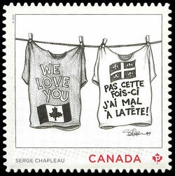 Serge Chapleau - Quarterly Pack Die Cut Canada Postage Stamp | Editorial Cartoonists