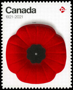 The Remembrance Poppy - Quarterly Pack Die Cut Canada Postage Stamp