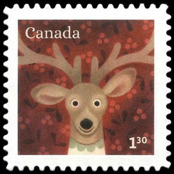 Reindeer - Quarterly Pack Die Cut Canada Postage Stamp | Holiday Characters