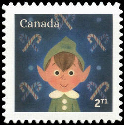 Elf - Quarterly Pack Die Cut Canada Postage Stamp | Holiday Characters