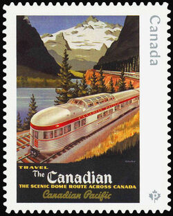 Travel The Canadian - Quarterly Pack Die Cut Canada Postage Stamp | Vintage Travel Posters