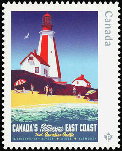 Canada’s Picturesque East Coast - Quarterly Pack Die Cut Canada Postage Stamp | Vintage Travel Posters