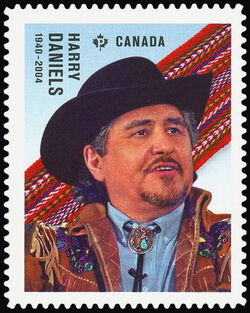 Harry Daniels - Quarterly Pack Die Cut Canada Postage Stamp | Indigenous Leaders