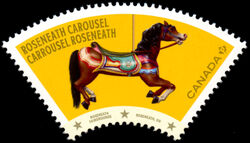 Roseneath Carousel - Brown Horse - WA Canada Postage Stamp | Vintage Carousels