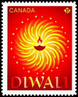 Diwali - 2022 - Quarterly Pack Die Cut Canada Postage Stamp