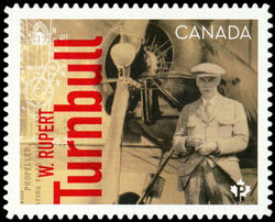 Wallace Rupert Turnbull - Quarterly Pack Die Cut Canada Postage Stamp | Canadians in Flight