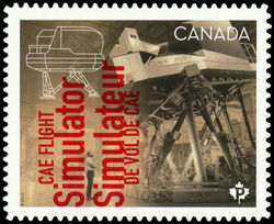 CAE Flight Simulator - Quarterly Pack Die Cut Canada Postage Stamp | Canadians in Flight