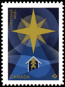 Christmas Star - Quarterly Pack Die Cut Canada Postage Stamp