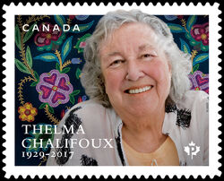 Thelma Chalifoux - Quarterly Pack Die Cut Canada Postage Stamp | Indigenous Leaders