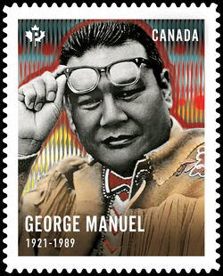 George Manuel - Quarterly Pack Die Cut Canada Postage Stamp | Indigenous Leaders