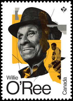 Willie O'Ree - Quarterly Pack Die Cut Canada Postage Stamp