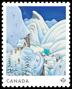 Mountain Village - WA Canada Postage Stamp | Christmas 2023