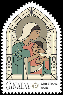 Madonna and Child - Quarterly Pack Die Cut Canada Postage Stamp | Christmas 2023