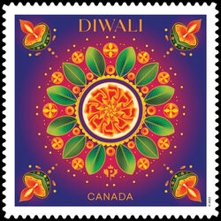 Diwali - Quarterly Pack Die Cut Canada Postage Stamp