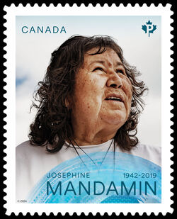 Josephine Mandamin - Quarterly Pack Die Cut Canada Postage Stamp | Indigenous Leaders
