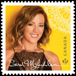 Sarah McLachlan - Quarterly Pack Die Cut Canada Postage Stamp | Canadian Recording Artists