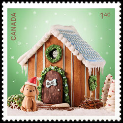 Gingerbread Doghouse - WA Canada Postage Stamp | Gingerbread Houses - Christmas