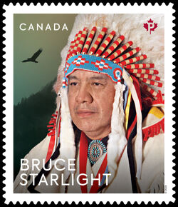 Bruce Starlight - Quarterly Pack Die Cut Canada Postage Stamp | Indigenous Leaders