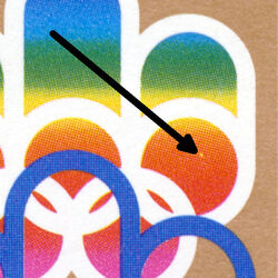 Symbol of the Montreal Games - Bronze - Blemish in Orange-red Circle Canada Postage Stamp | 1976 Olympic Games