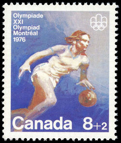 Basketball - F Canada Postage Stamp | 1976 Olympic Games, Team Sports and Gymnastics