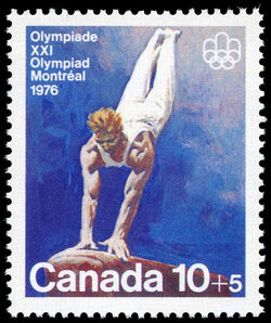 Vaulting - F Canada Postage Stamp | 1976 Olympic Games, Team Sports and Gymnastics