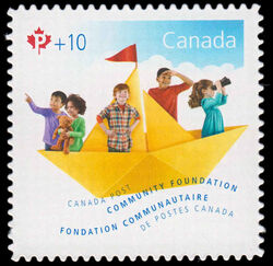 Paper Sailboat - Canada Post Community Foundation - Quarterly Pack Die Cut Canada Postage Stamp