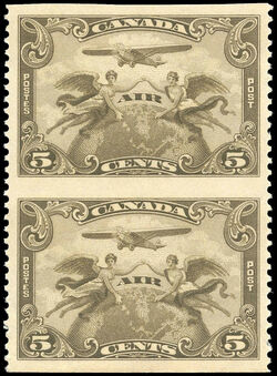 Air - Vertical Pair - Horizontal Imperforate Canada Postage Stamp