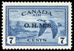 Canada Geese Near Sudbury, Ontario, Air - OHMS Overprint Canada Postage Stamp
