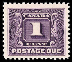Postage Due - First Issue - Number 1 - Reddish Violet Canada Postage Stamp | Postage Due