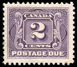Postage Due - First Issue - Number 2 - Violet - Thin Paper Canada Postage Stamp | Postage Due