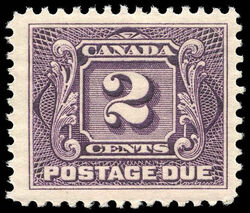 Postage Due - First Issue - Number 2 - Reddish Violet Canada Postage Stamp | Postage Due