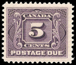 Postage Due - First Issue - Number 5 - Reddish Violet Canada Postage Stamp | Postage Due
