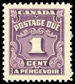 Postage Due - Fourth Issue - Number 1 - Red Violet Canada Postage Stamp | Postage Due
