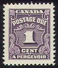 Postage Due - Fourth Issue - Number 1 - Dark Violet - HB Canada Postage Stamp | Postage Due