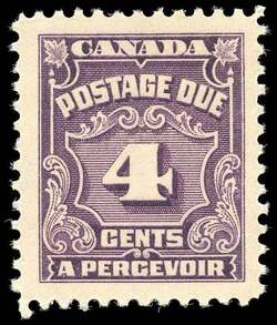 Postage Due - Fourth Issue - Number 4 - Red Violet Canada Postage Stamp | Postage Due