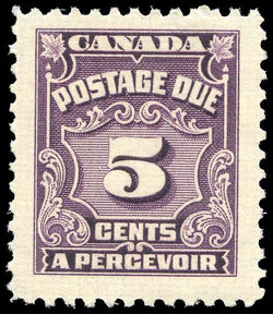 Postage Due - Fourth Issue - Number 5 - Red Violet Canada Postage Stamp | Postage Due