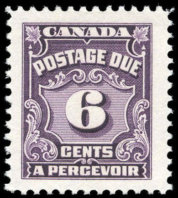 Postage Due - Fourth Issue - Number 6 - Dark Violet - HB Canada Postage Stamp | Postage Due