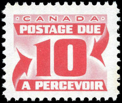 Centennial Postage Due - Number 10 - Third Issue - Ribbed Canada Postage Stamp | Postage Due