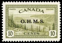 Great Bear Lake, Northwest Territories - Olive - OHMS Overprint Canada Postage Stamp