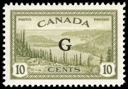 Great Bear Lake, Northwest Territories - Olive - G Overprint Canada Postage Stamp