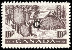 Canada's Fur Resources - Black Brown - G Overprint Canada Postage Stamp